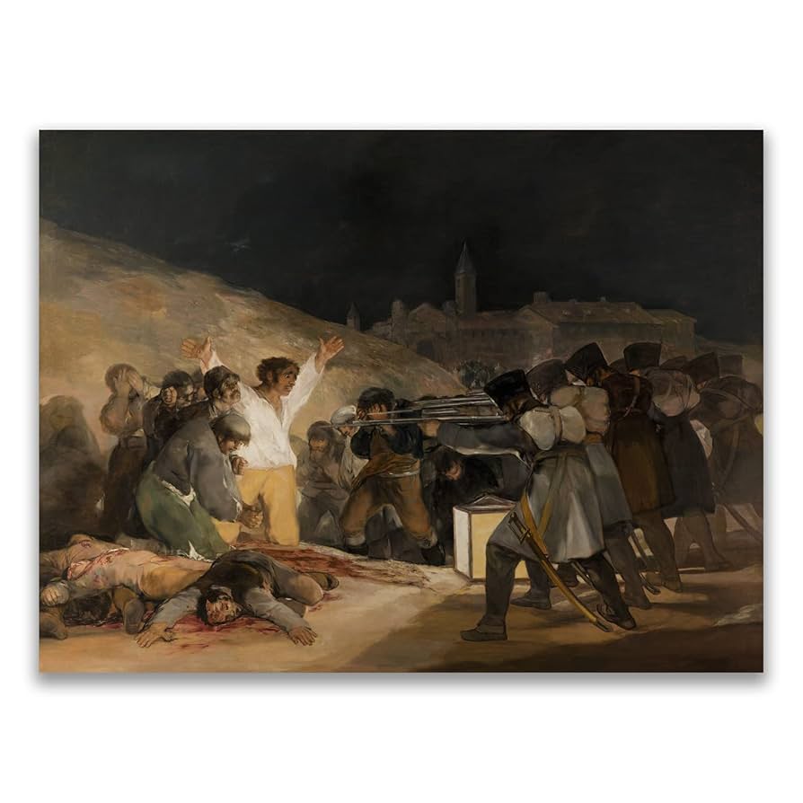 ゴヤ　絵画　インテリアセット Amazon｜ZZPT Francisco de Goya キャンバスプリント - 1808年5